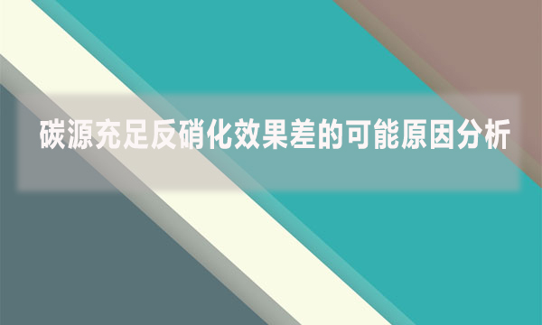 碳源充足反硝化效果差的可能原因分析